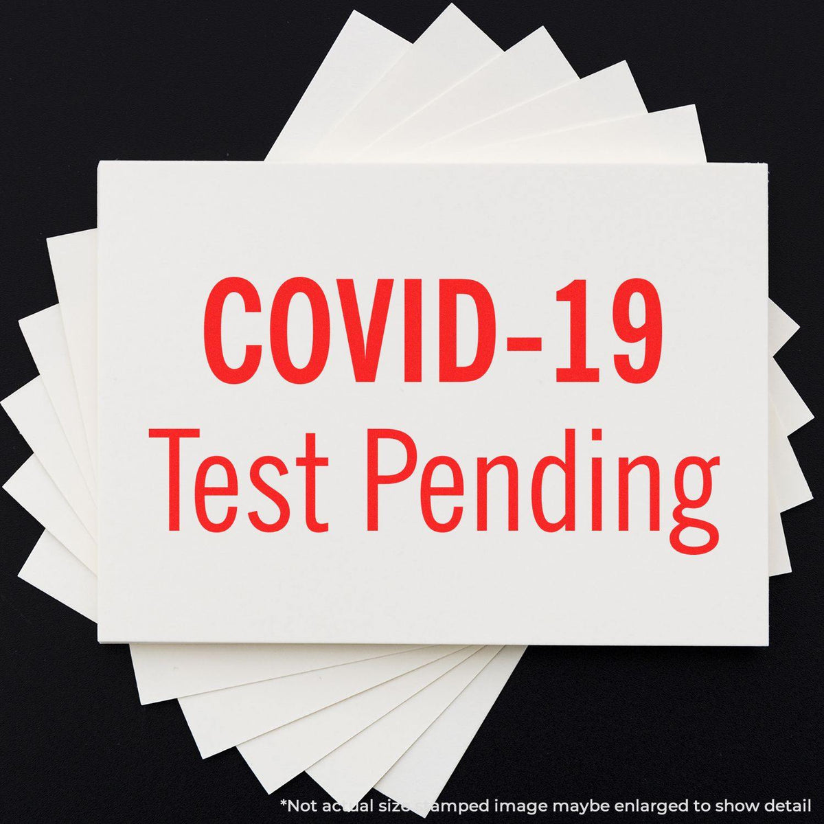 Slim Pre-Inked Covid-19 Test Pending Stamp In Use Photo