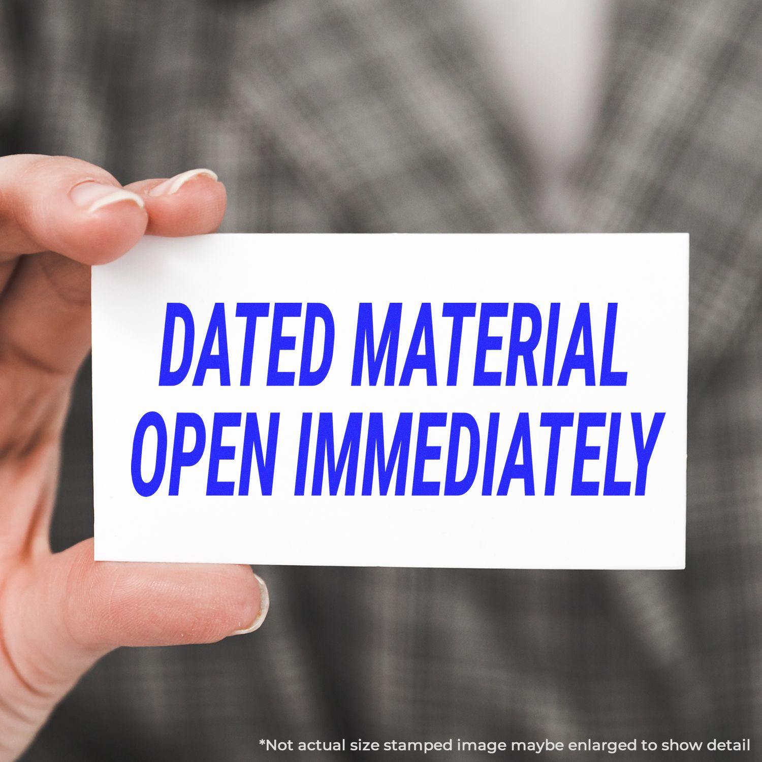 Large Dated Material Open Immediately Rubber Stamp | Office Stamps