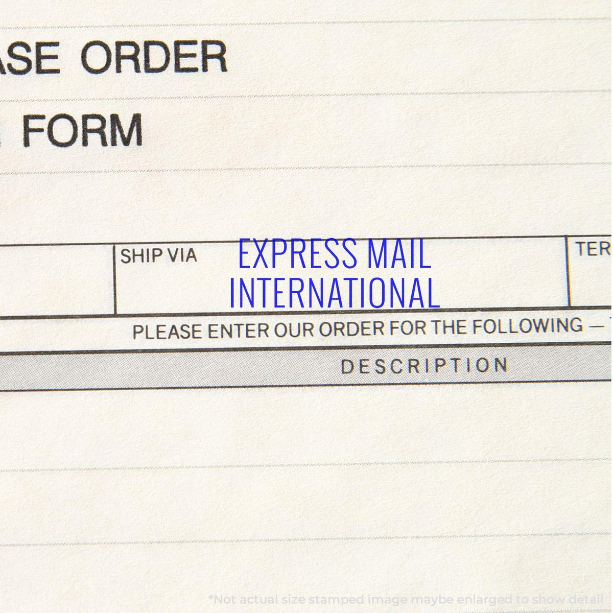 In Use Large Express Mail International Rubber Stamp Image