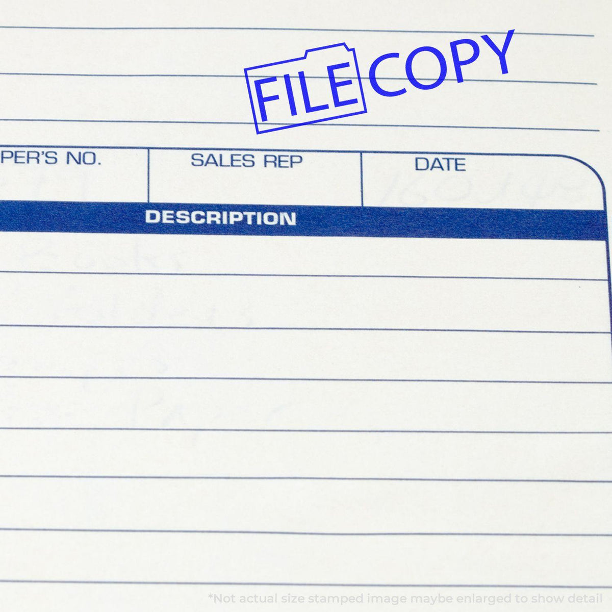 Large Pre-Inked File Copy with Folder Stamp In Use Photo