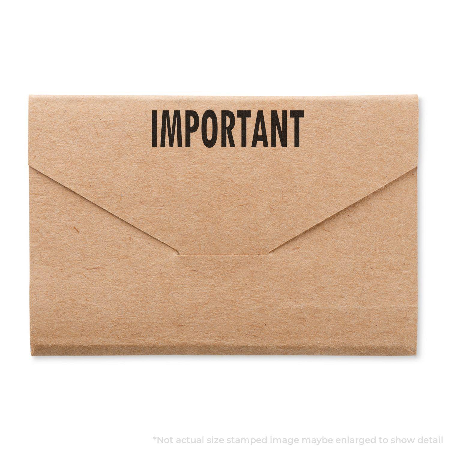 A brown envelope stamped with "IMPORTANT" using the Large Important Rubber Stamp. The stamp is bold and clear on the envelope flap.