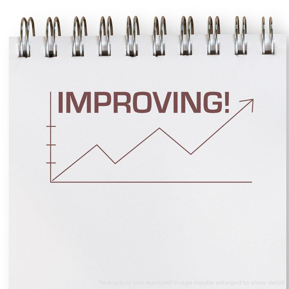 In Use Improving with Chart Icon Rubber Stamp Image