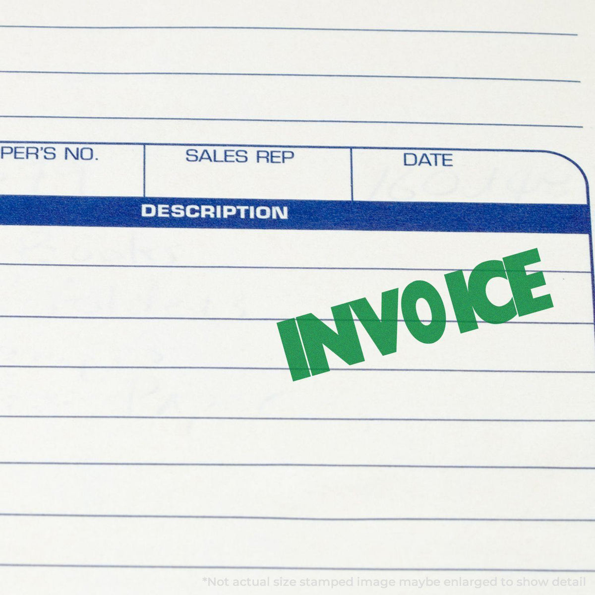 Large Invoice Rubber Stamp In Use Photo