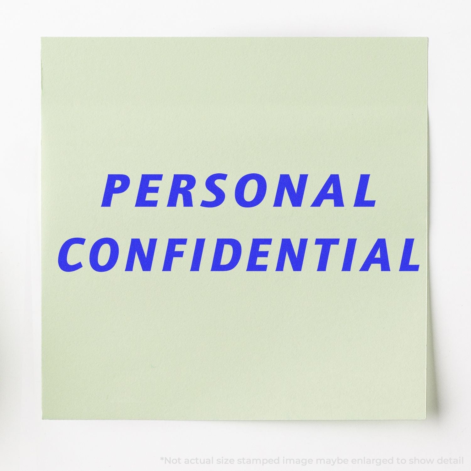 A self-inking stamp with a stamped image showing how the text "PERSONAL CONFIDENTIAL" in italic font is displayed after stamping.