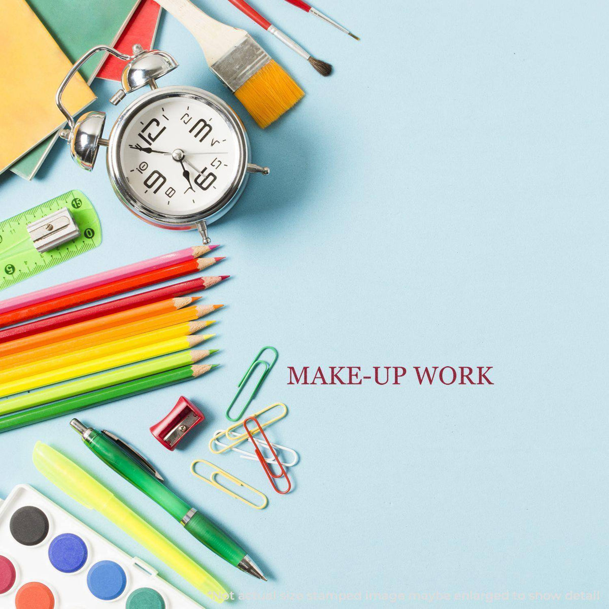 In Use Large Pre Inked Make Up Work Stamp Image
