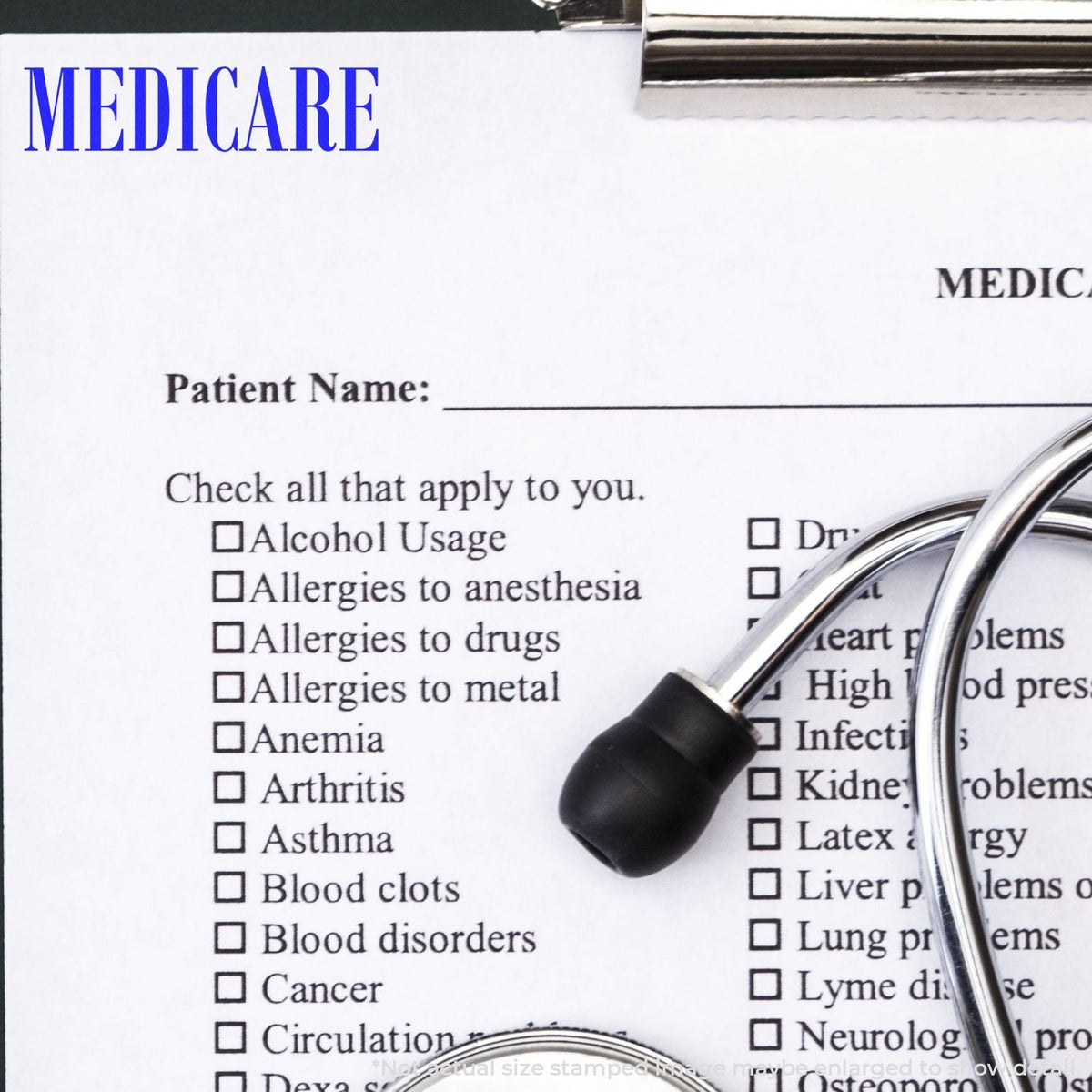 Self Inking Medicare Stamp In Use Photo