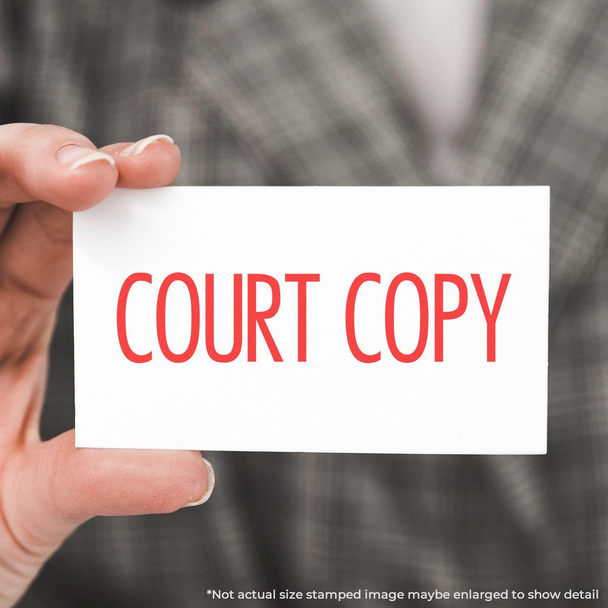 In Use Large Narrow Font Court Copy Rubber Stamp Image