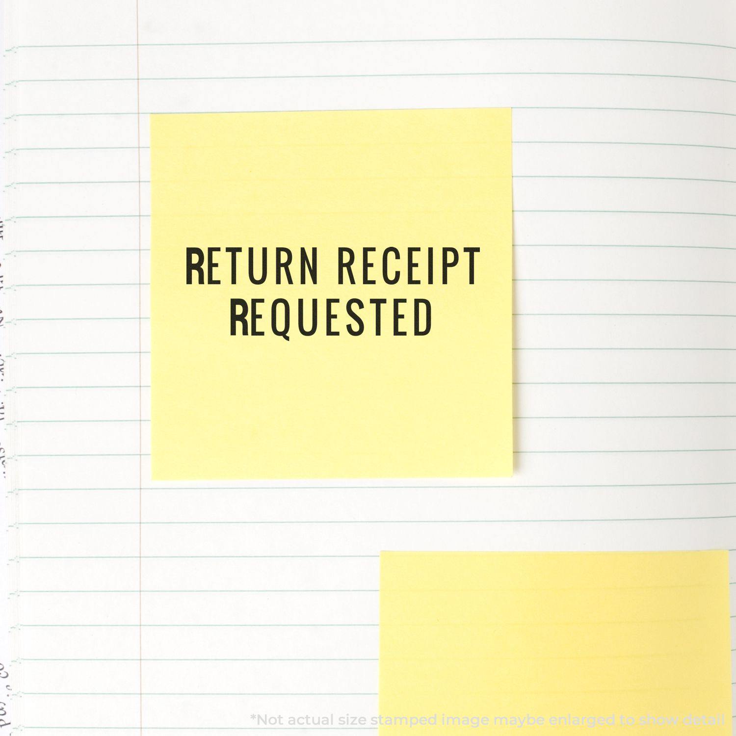 Slim Pre-Inked Narrow Font Return Receipt Requested Stamp In Use Photo