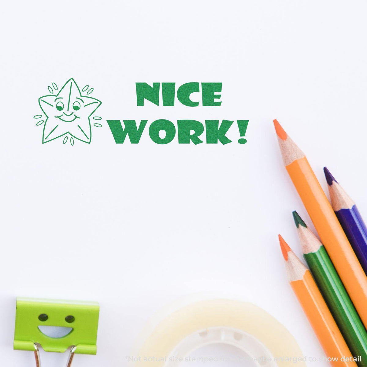 Nice Work Rubber Stamp - Engineer Seal Stamps - Brand_Acorn, Impression Size_Small, Stamp Type_Regular Stamp, Type of Use_Teacher
