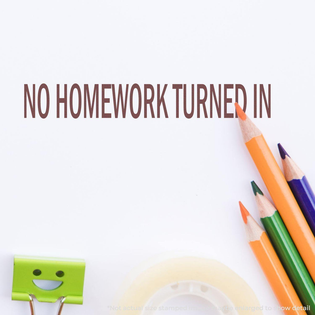 In Use Large No Homework Turned In Rubber Stamp Image