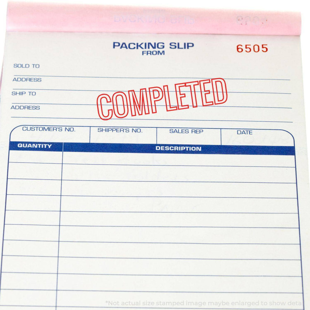 In Use Large Pre-Inked Outline Completed Stamp Image