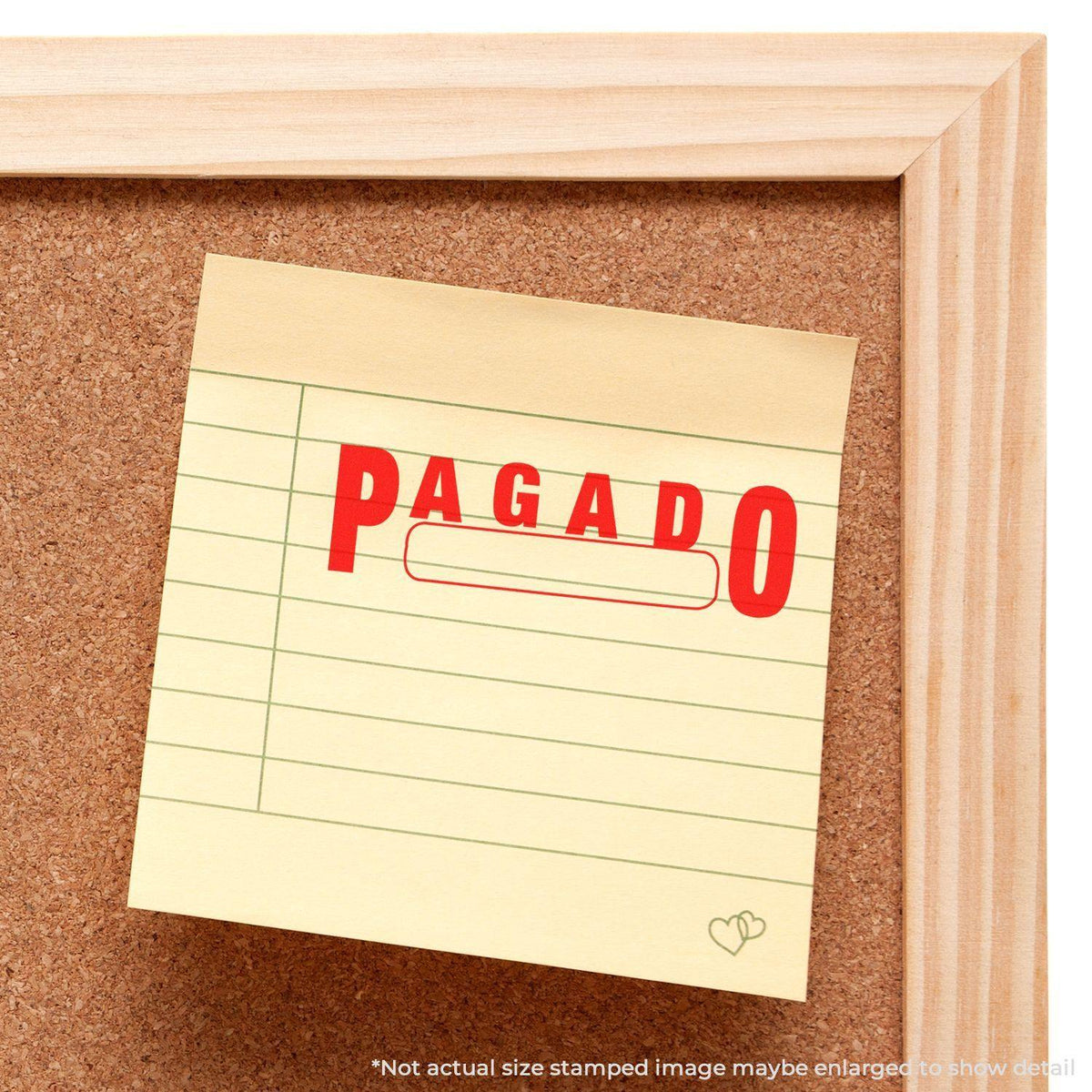 Large Pagado with Box Rubber Stamp In Use Photo
