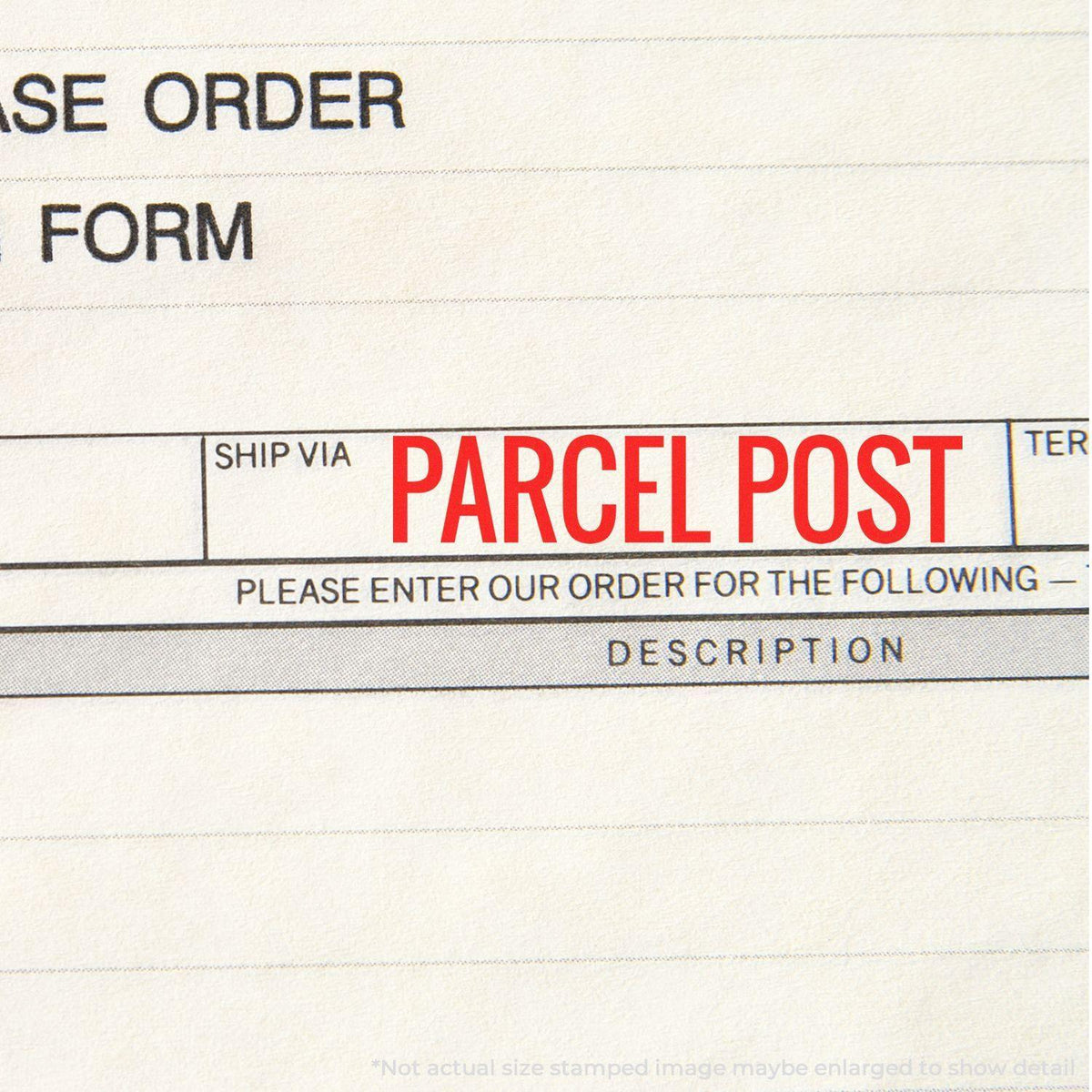 In Use Large Parcel Post Rubber Stamp Image