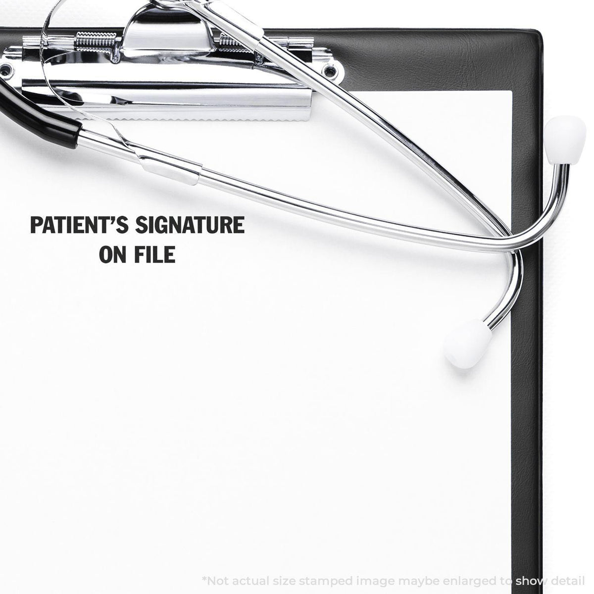Large Self-Inking Patient&#39;s Signature on File Stamp - Engineer Seal Stamps - Brand_Trodat, Impression Size_Large, Stamp Type_Self-Inking Stamp, Type of Use_Medical Office