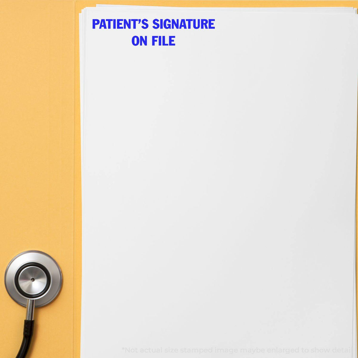 Large Self-Inking Patient&#39;s Signature on File Stamp - Engineer Seal Stamps - Brand_Trodat, Impression Size_Large, Stamp Type_Self-Inking Stamp, Type of Use_Medical Office