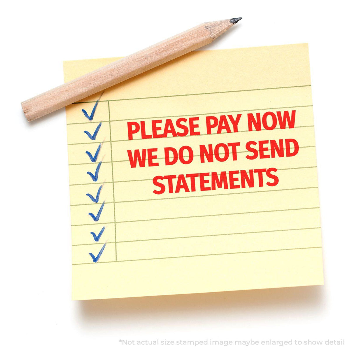 Please Pay Now No Statements will be Sent Rubber Stamp - Engineer Seal Stamps - Brand_Acorn, Impression Size_Small, Stamp Type_Regular Stamp, Type of Use_Finance, Type of Use_Office
