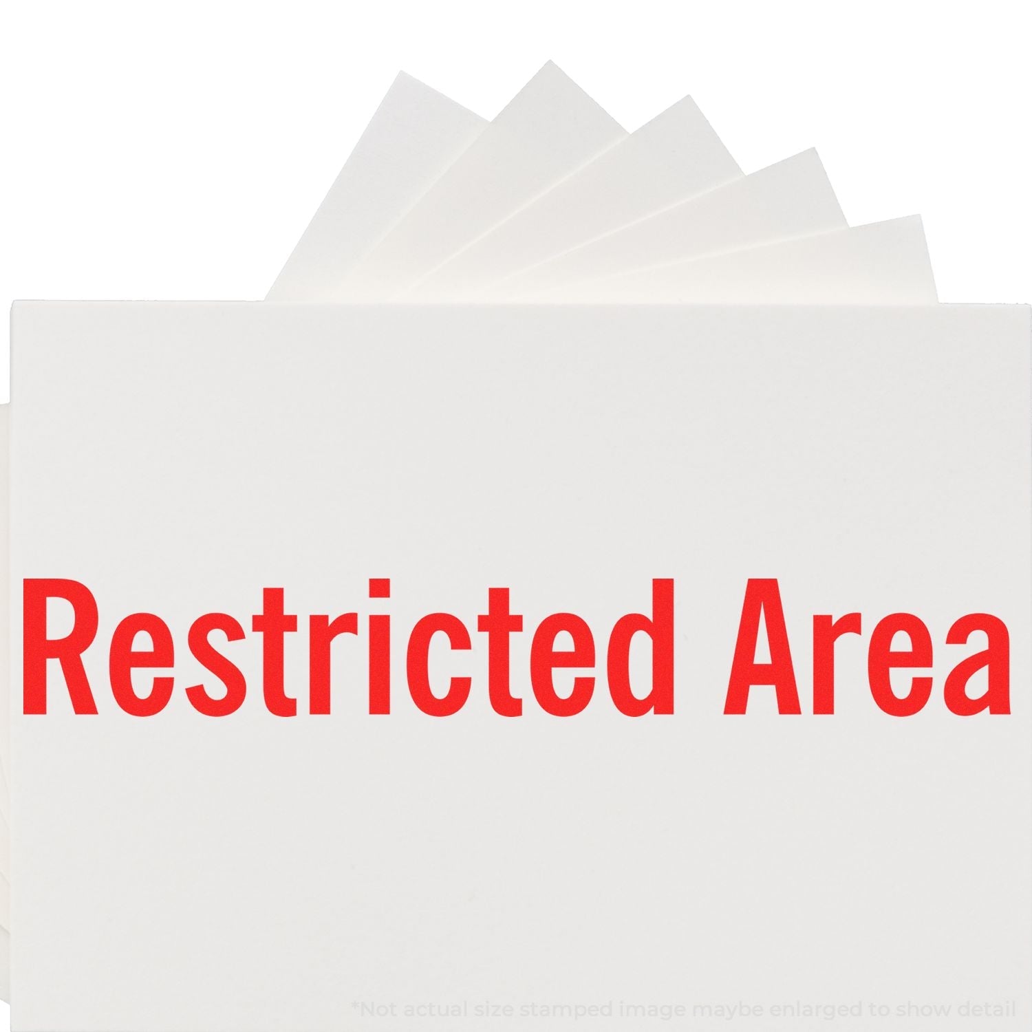 Self Inking Restricted Area Stamp imprint in red on white paper, indicating a restricted area.