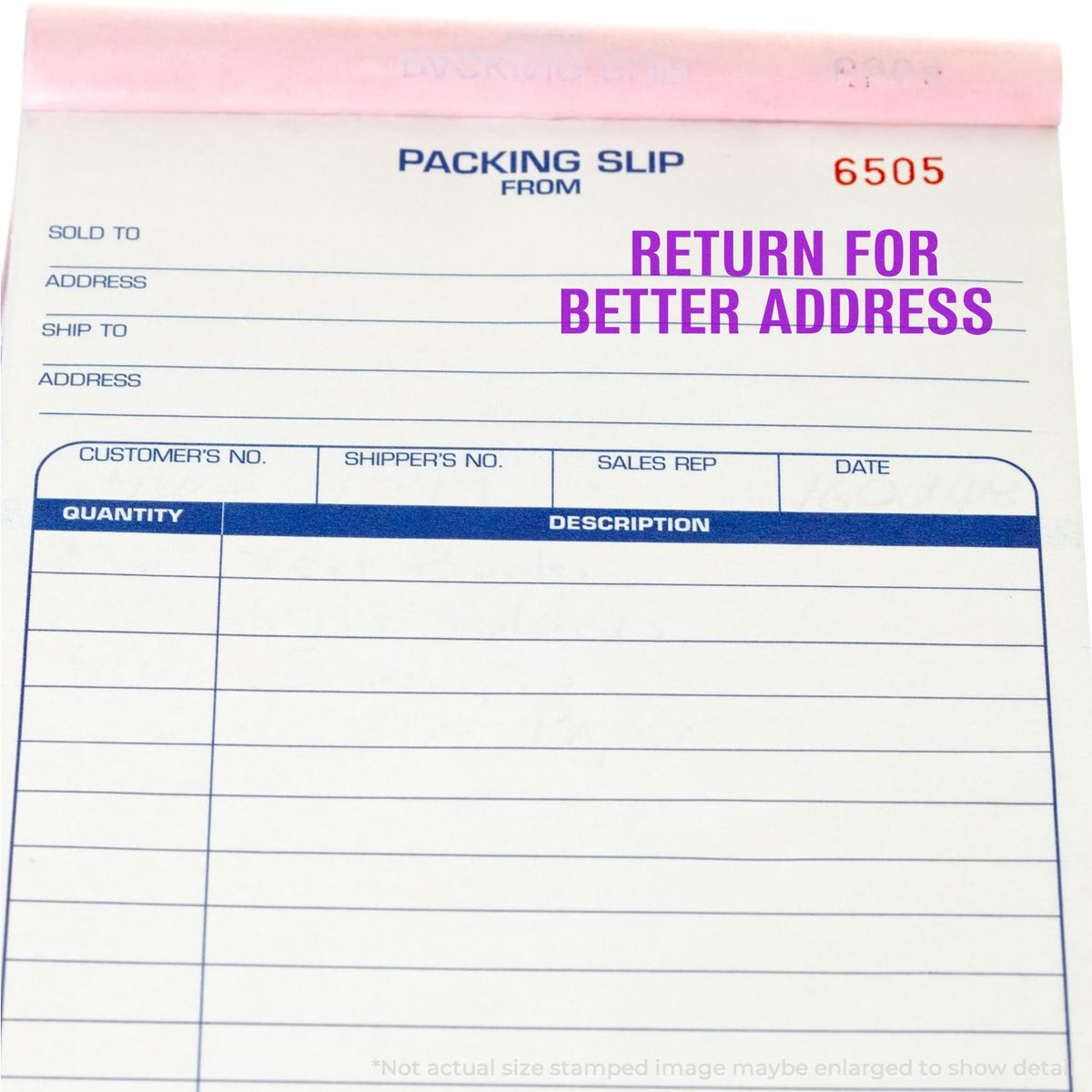 Self-Inking Return for Better Address Stamp In Use Photo