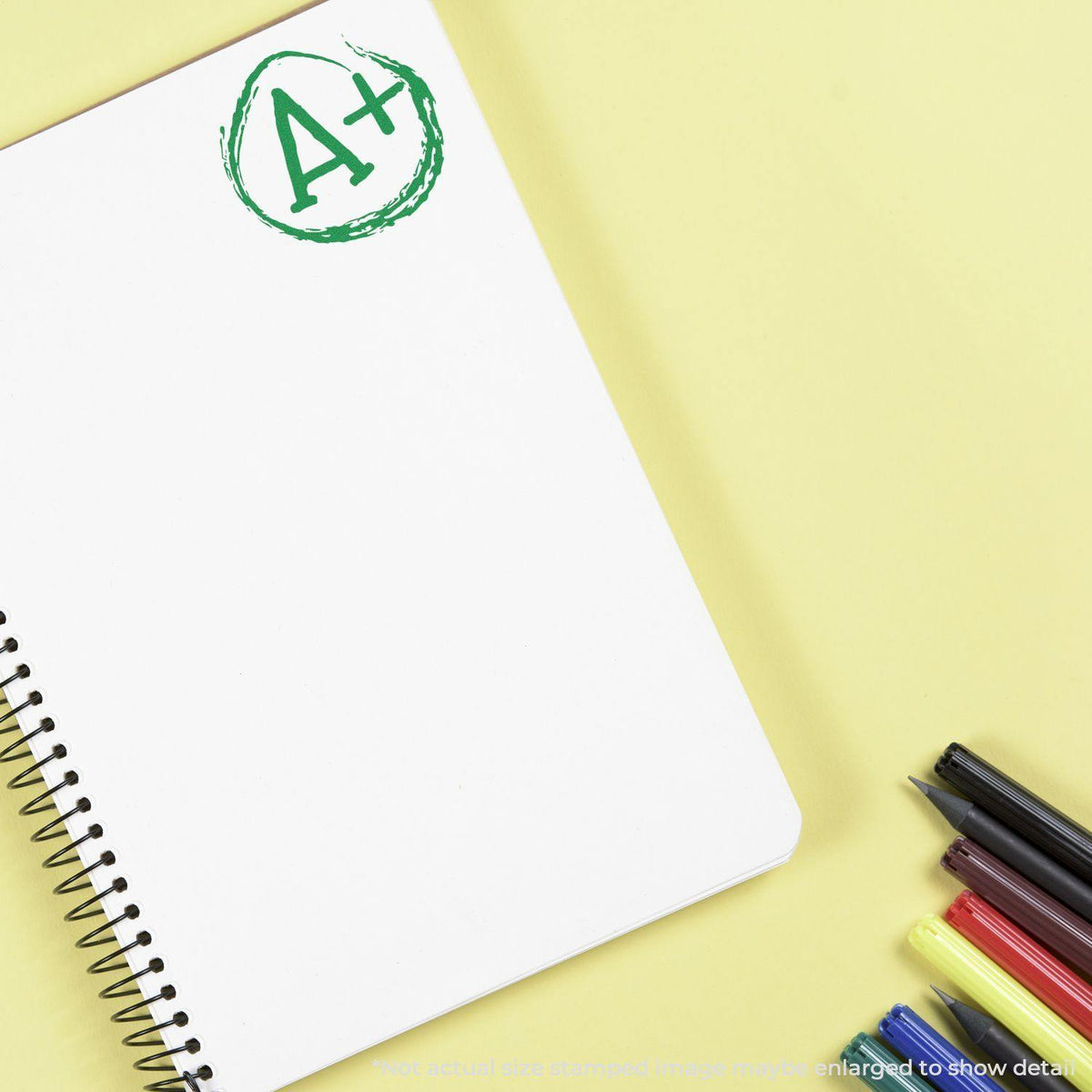 Round A+ Rubber Stamp - Engineer Seal Stamps - Brand_Acorn, Impression Size_Small, Stamp Type_Regular Stamp, Type of Use_Teacher