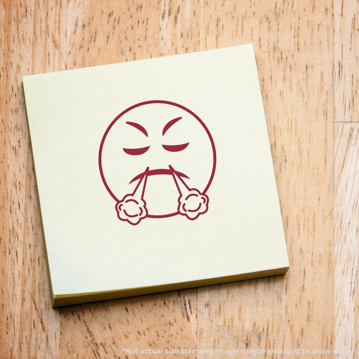 In Use Self-Inking Round Angry Smiley Stamp Image