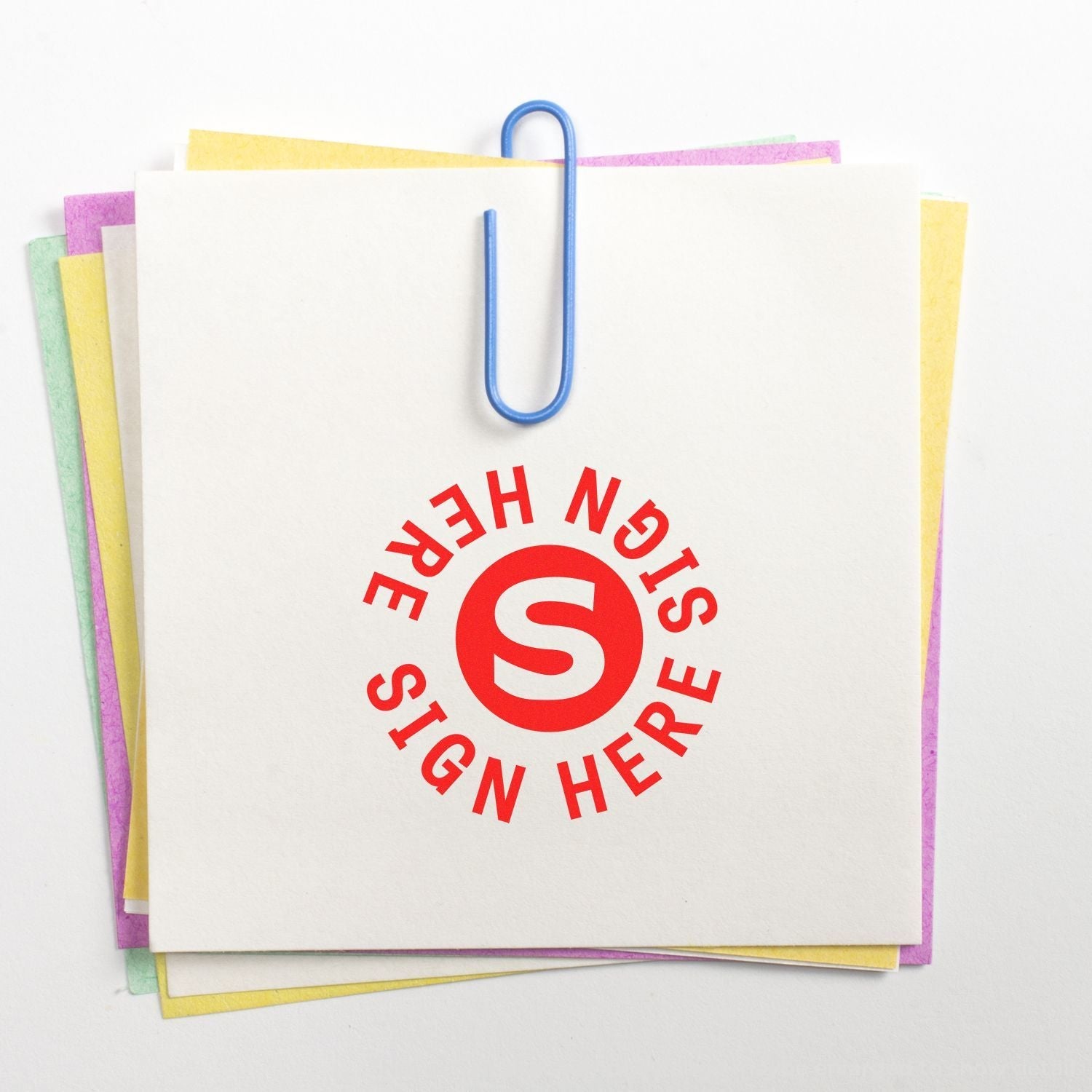 Self-Inking Round Sign Here Sign Here Stamp | Office Stamp | Engineer ...