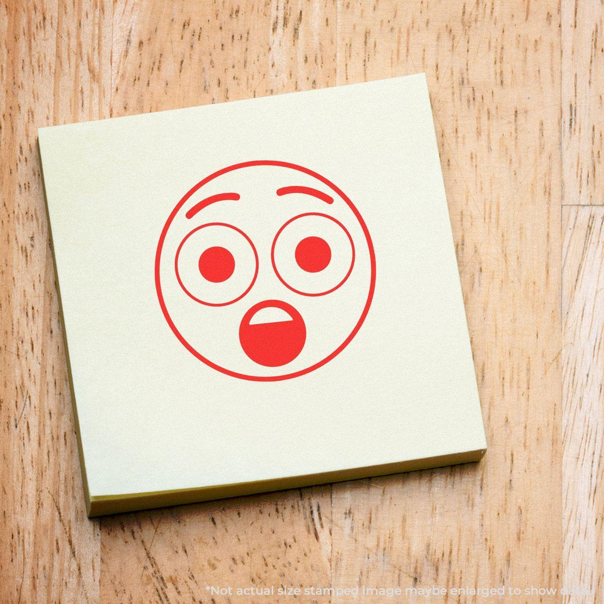 Round Surprised Smiley Rubber Stamp - Engineer Seal Stamps - Brand_Acorn, Impression Size_Small, Stamp Type_Regular Stamp, Type of Use_General, Type of Use_Teacher