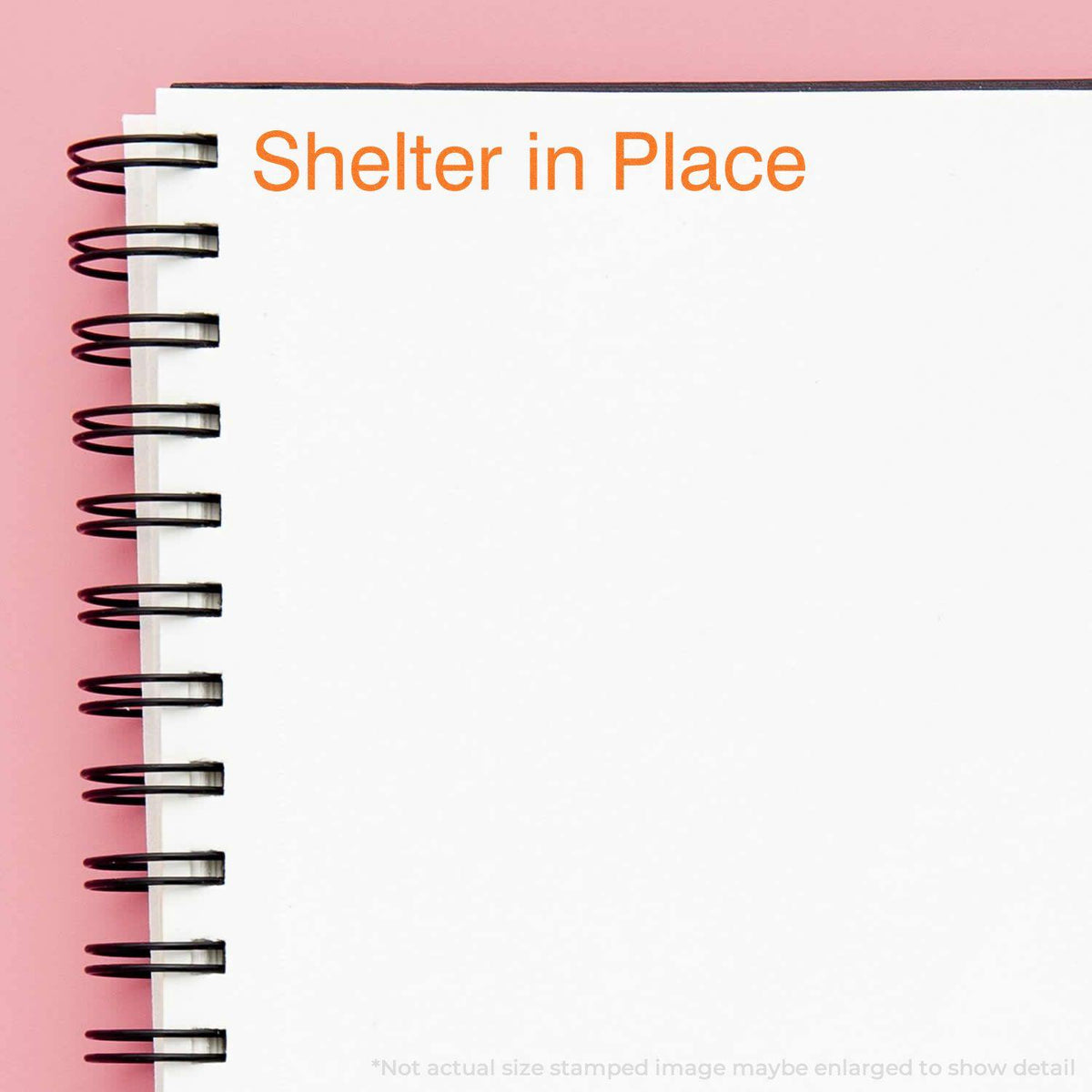 In Use Slim Pre-Inked Shelter in Place Stamp Image