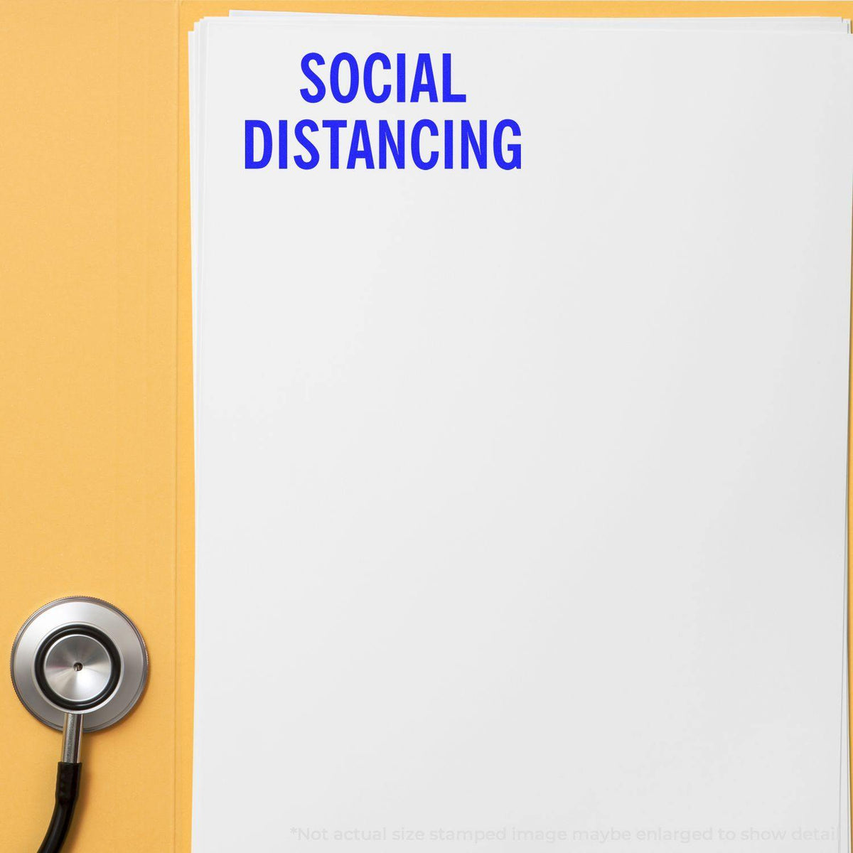 Social Distancing Rubber Stamp In Use Photo