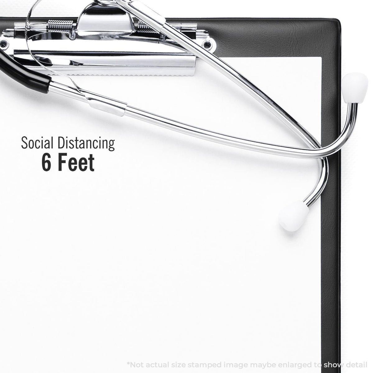 In Use Social Distancing 6 Feet Rubber Stamp Image