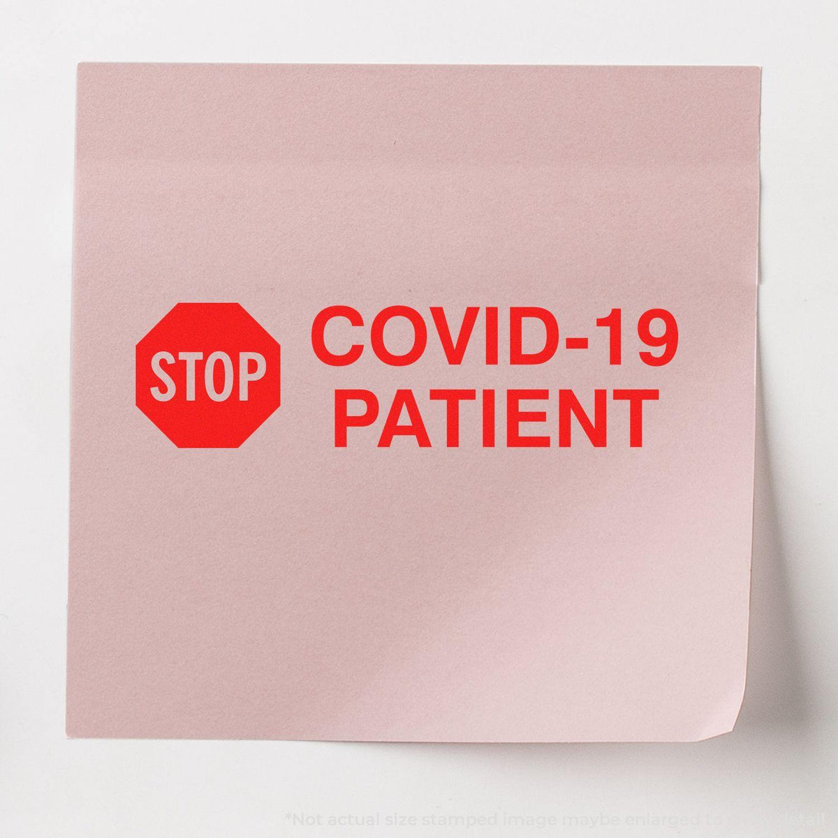 Large Pre-Inked Stop Covid Patient Stamp Lifestyle Photo