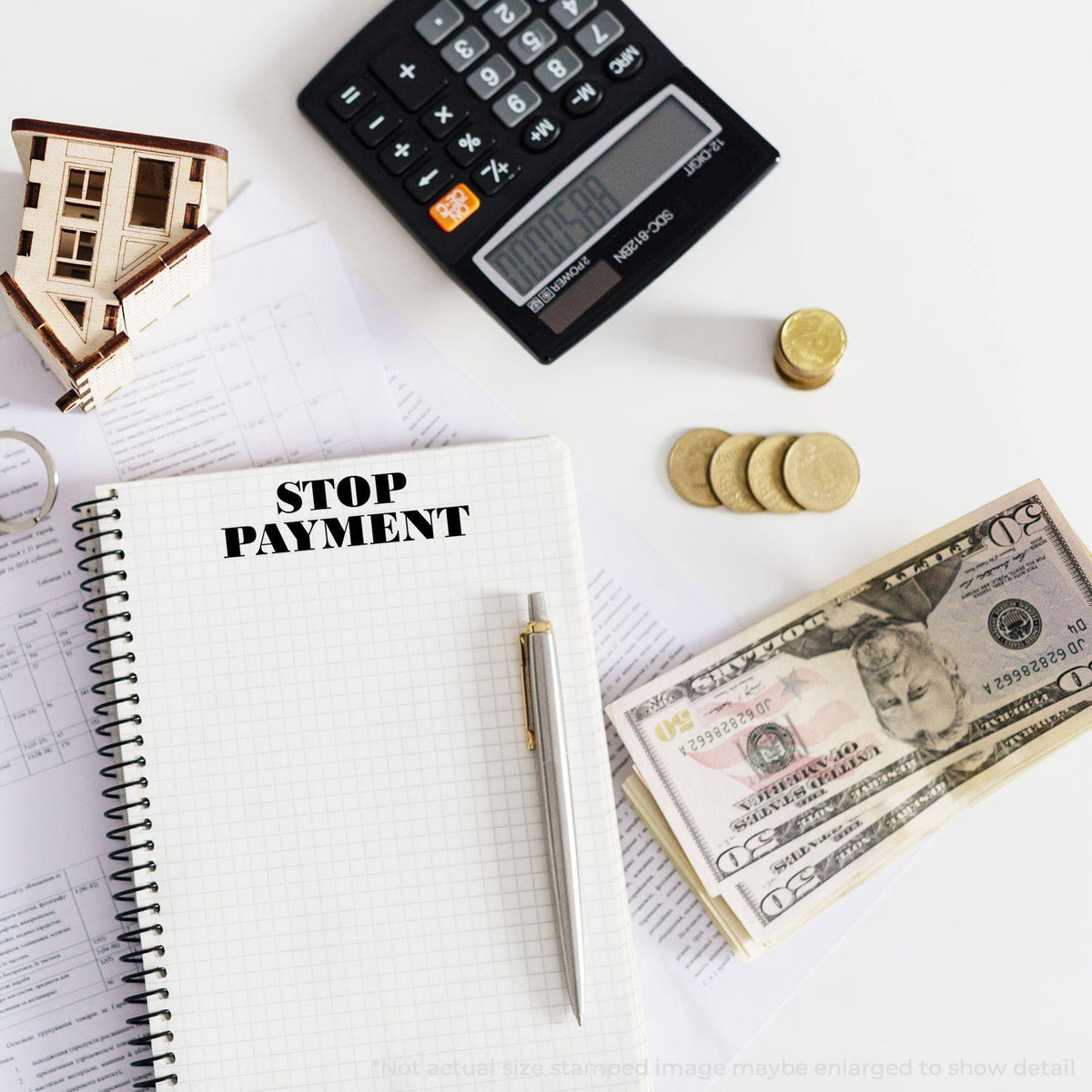 In Use Stop Payment Rubber Stamp Image