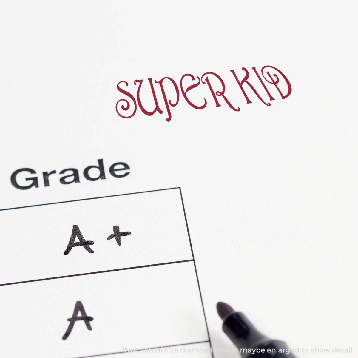 Large Pre Inked Super Kid Stamp In Use Photo
