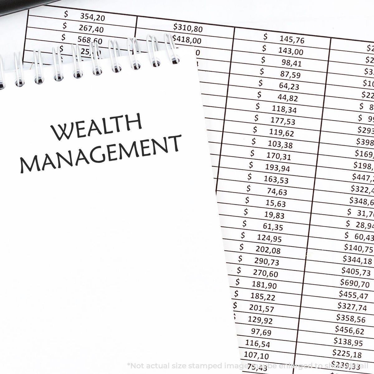 Slim Pre Inked Wealth Management Stamp In Use Photo