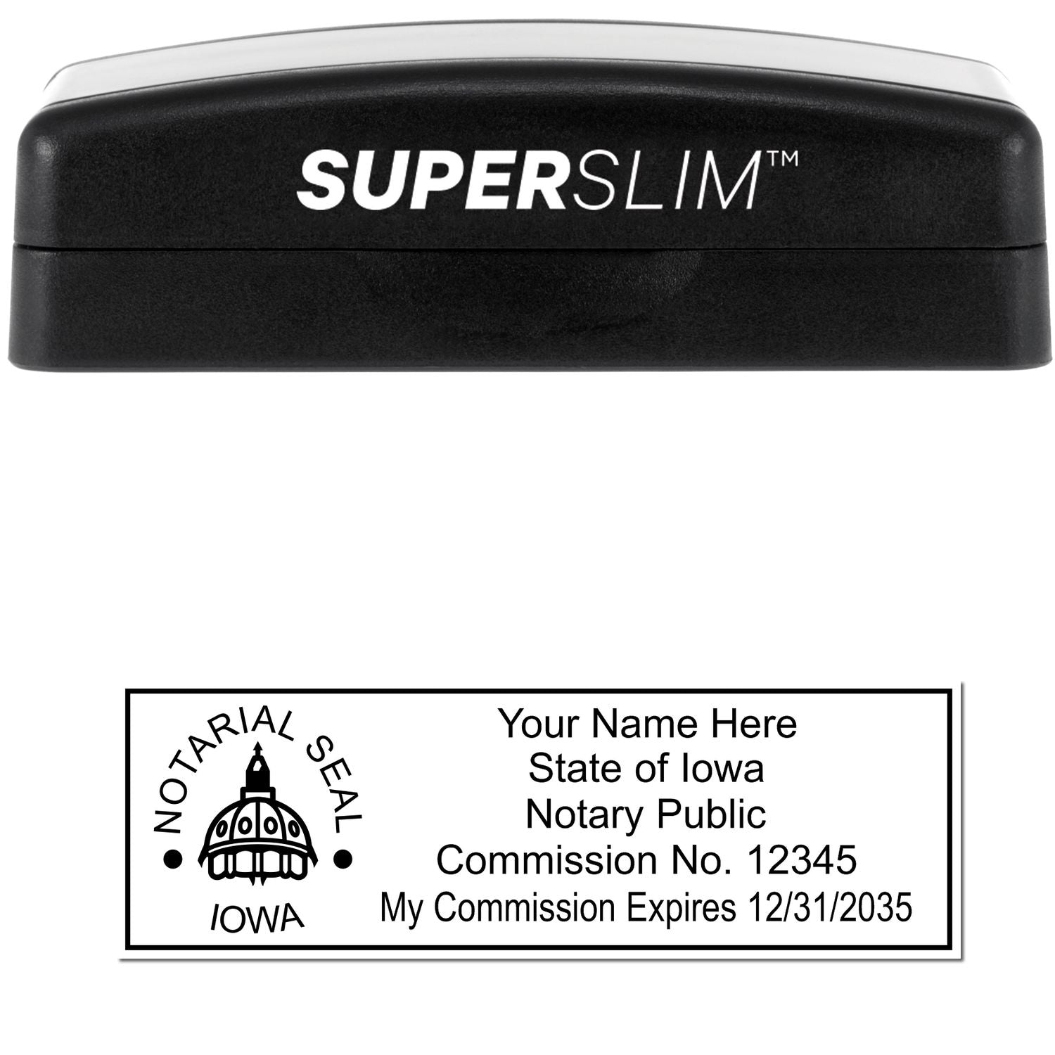 Super Slim Iowa Notary Public Stamp IA Notary Stamp ESS