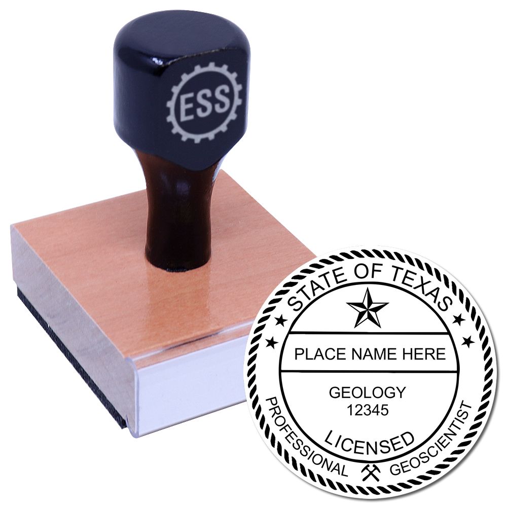 The main image for the Texas Professional Geologist Seal Stamp depicting a sample of the imprint and imprint sample