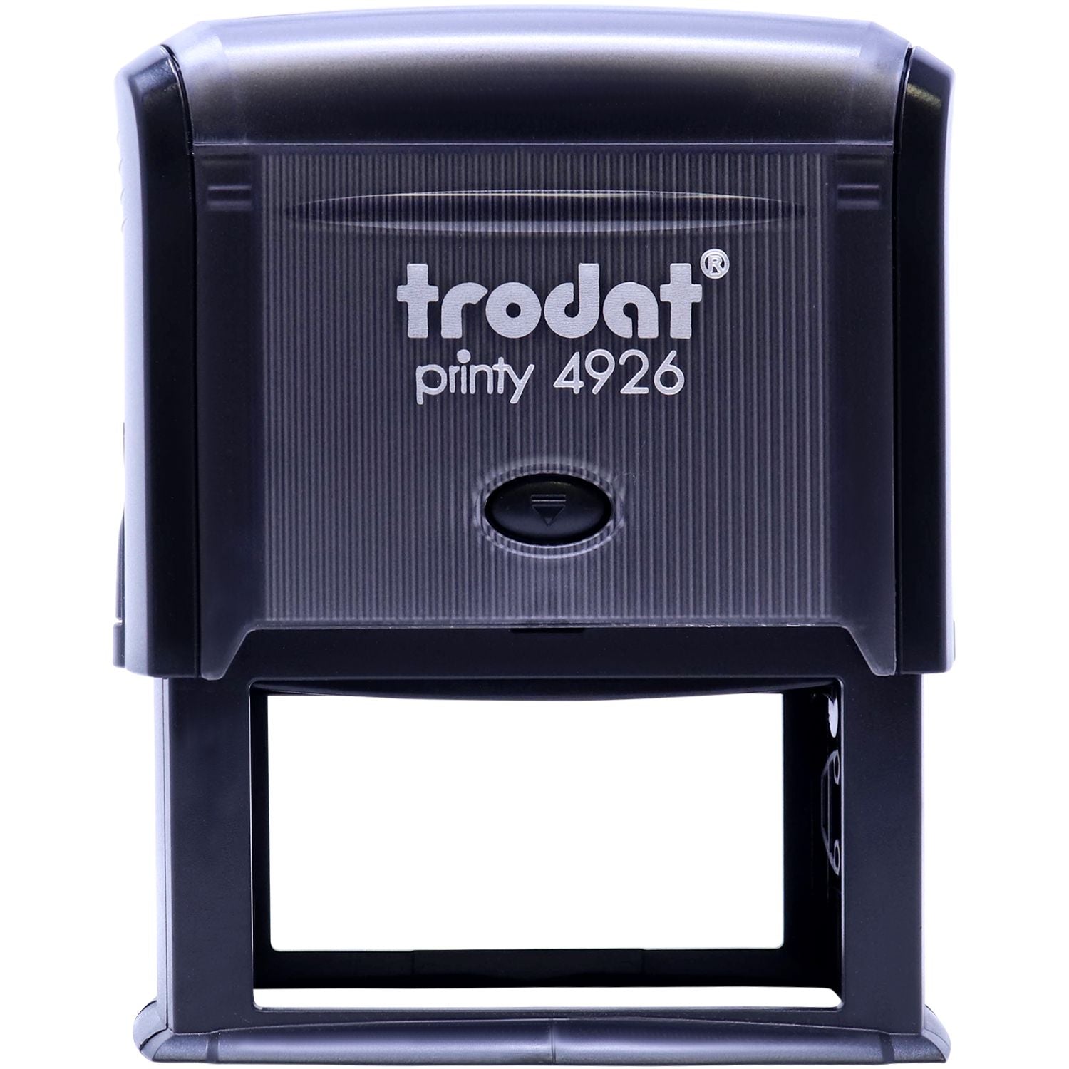 Custom Self Inking Stamp Trodat 4926 Size 1-1/2 x 3 in black, front view showing the Trodat logo and model number.