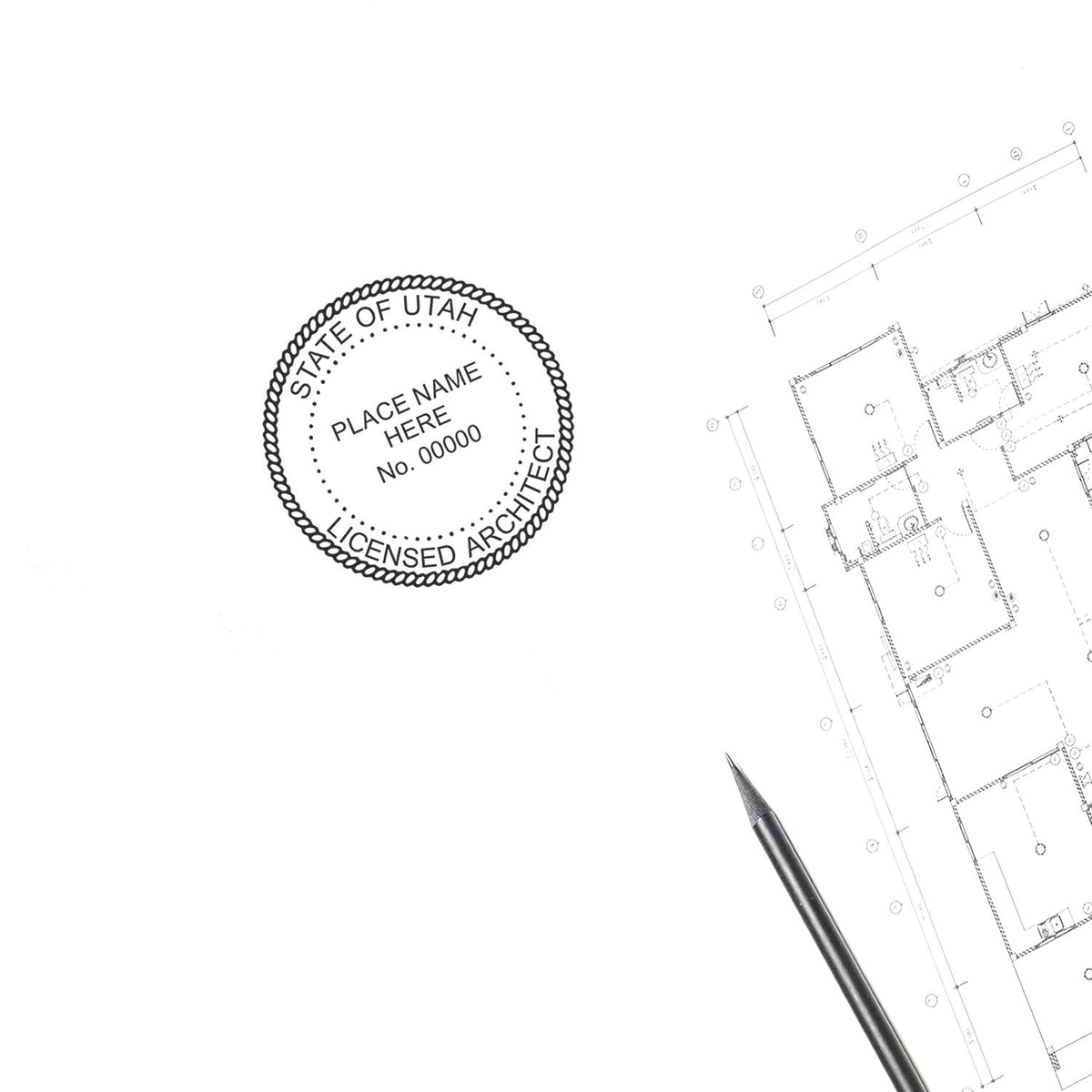 Self-Inking Utah Architect Stamp Stamped Example
