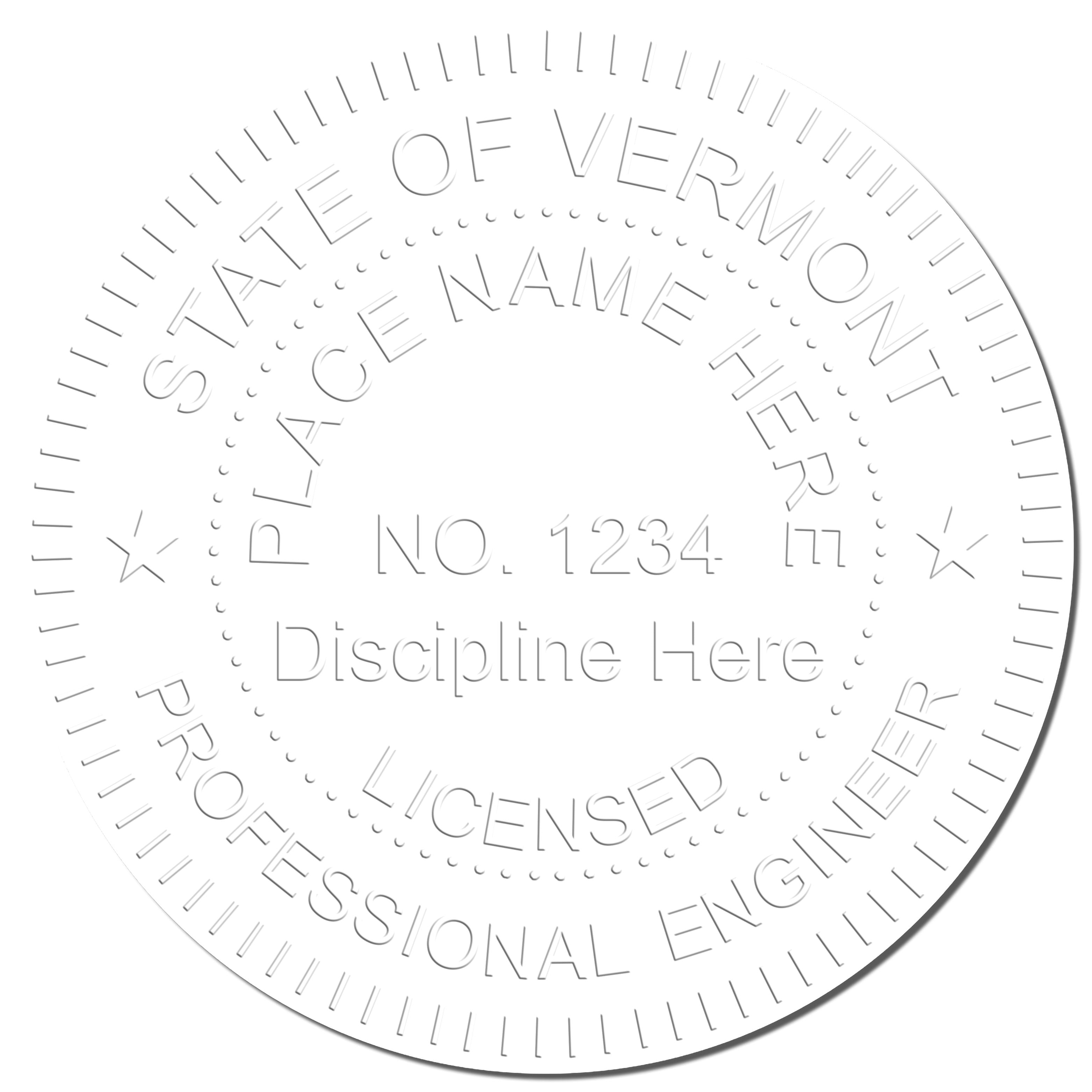 This paper is stamped with a sample imprint of the Gift Vermont Engineer Seal, signifying its quality and reliability.