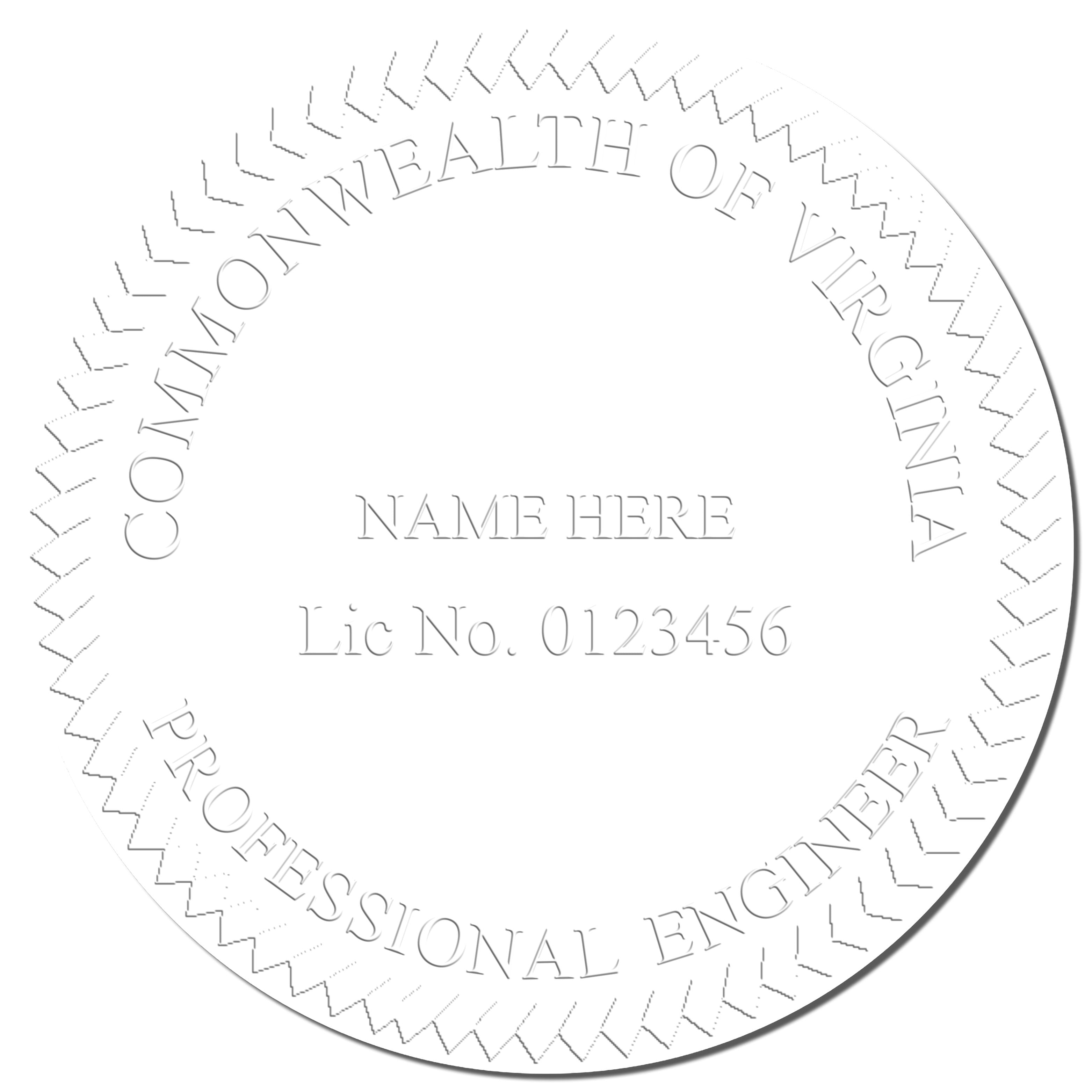 This paper is stamped with a sample imprint of the Gift Virginia Engineer Seal, signifying its quality and reliability.