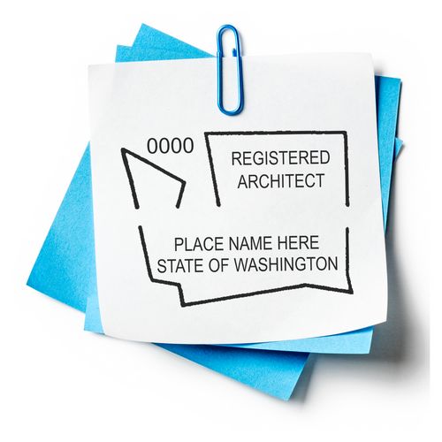 Digital Washington Architect Stamp, Electronic Seal for Washington Architect Enlarged Imprint