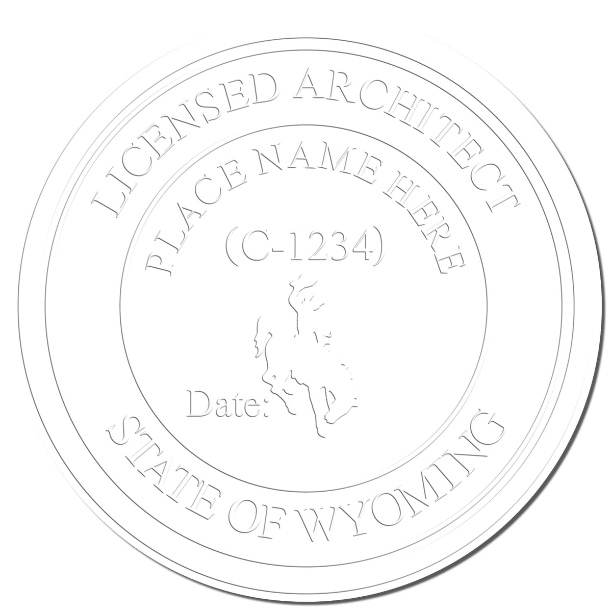 This paper is stamped with a sample imprint of the Gift Wyoming Architect Seal, signifying its quality and reliability.