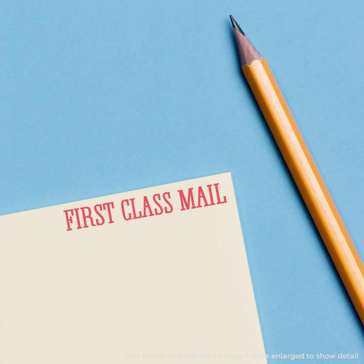 Bold Red First Class Mail Xstamper Stamp In Use