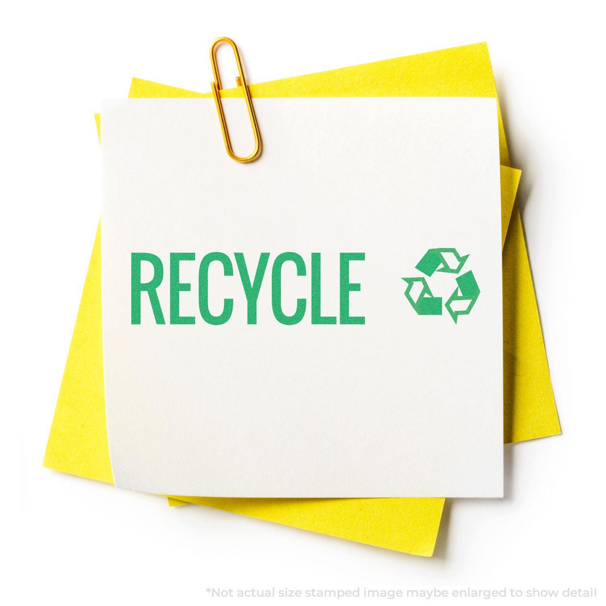 In Use Photo of Green Recycle Xstamper Stamp