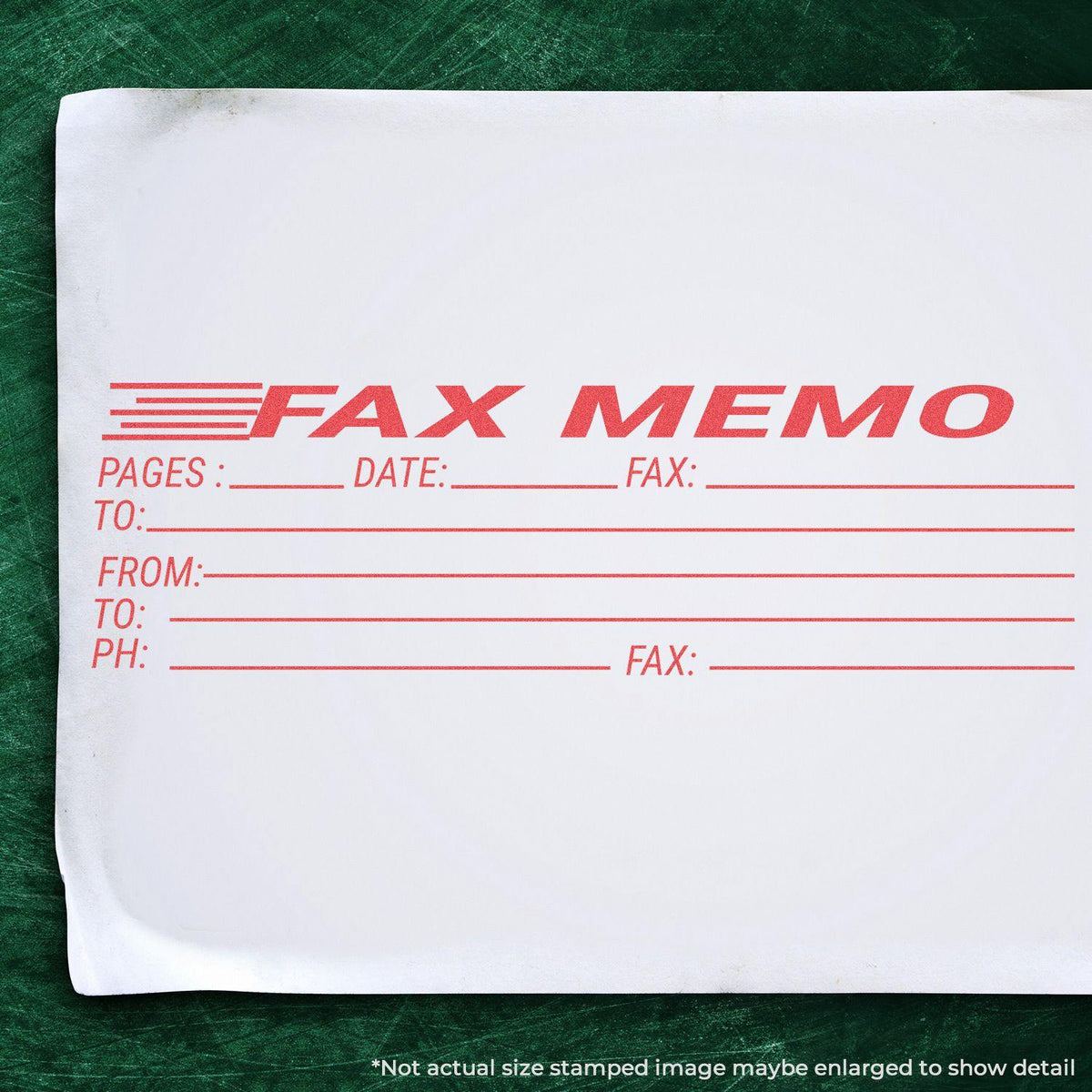 In Use Photo of Jumbo Fax Memo Xstamper Stamp