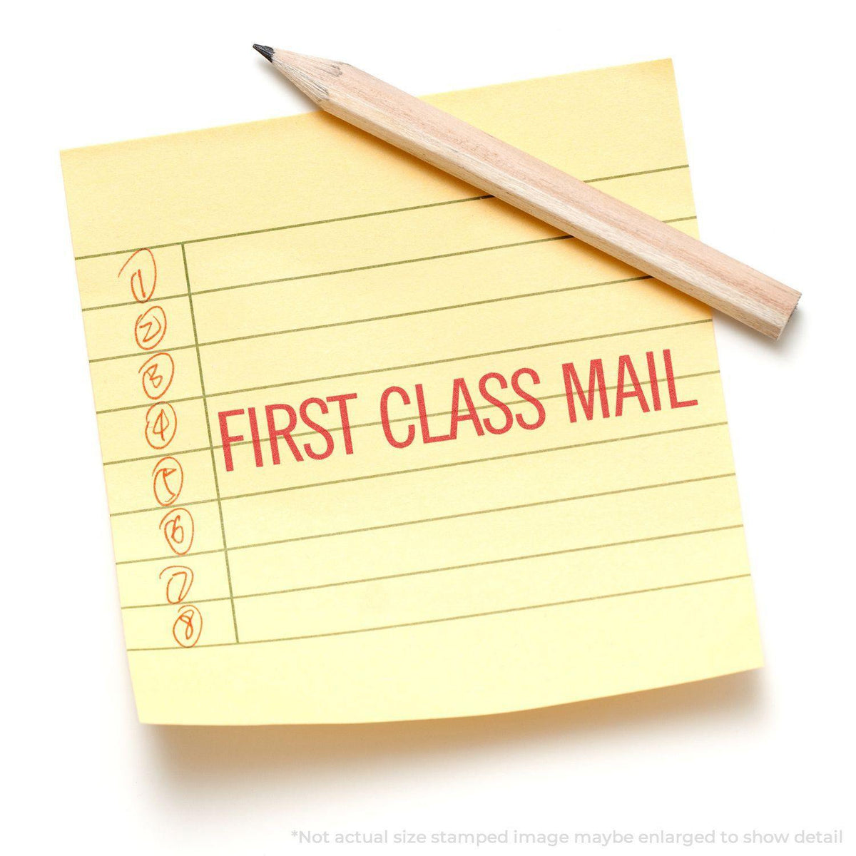 In Use Photo of Jumbo Large Red First Class Mail Xstamper Stamp