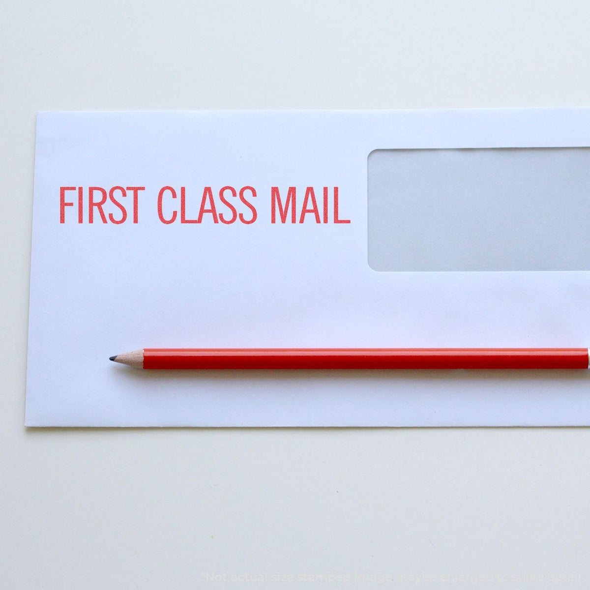 Jumbo Large Red First Class Mail Xstamper Stamp Lifestyle Photo