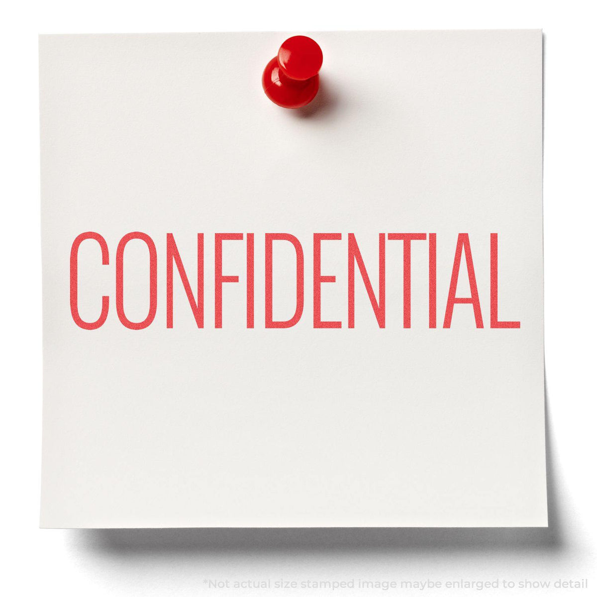 In Use Photo of Red Confidential Xstamper Stamp